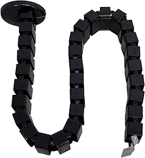 Progressive Automations Heavy Duty Adjustable Cable Management Snake. Standing Desk Accessories. Cable Management Organizer - Black