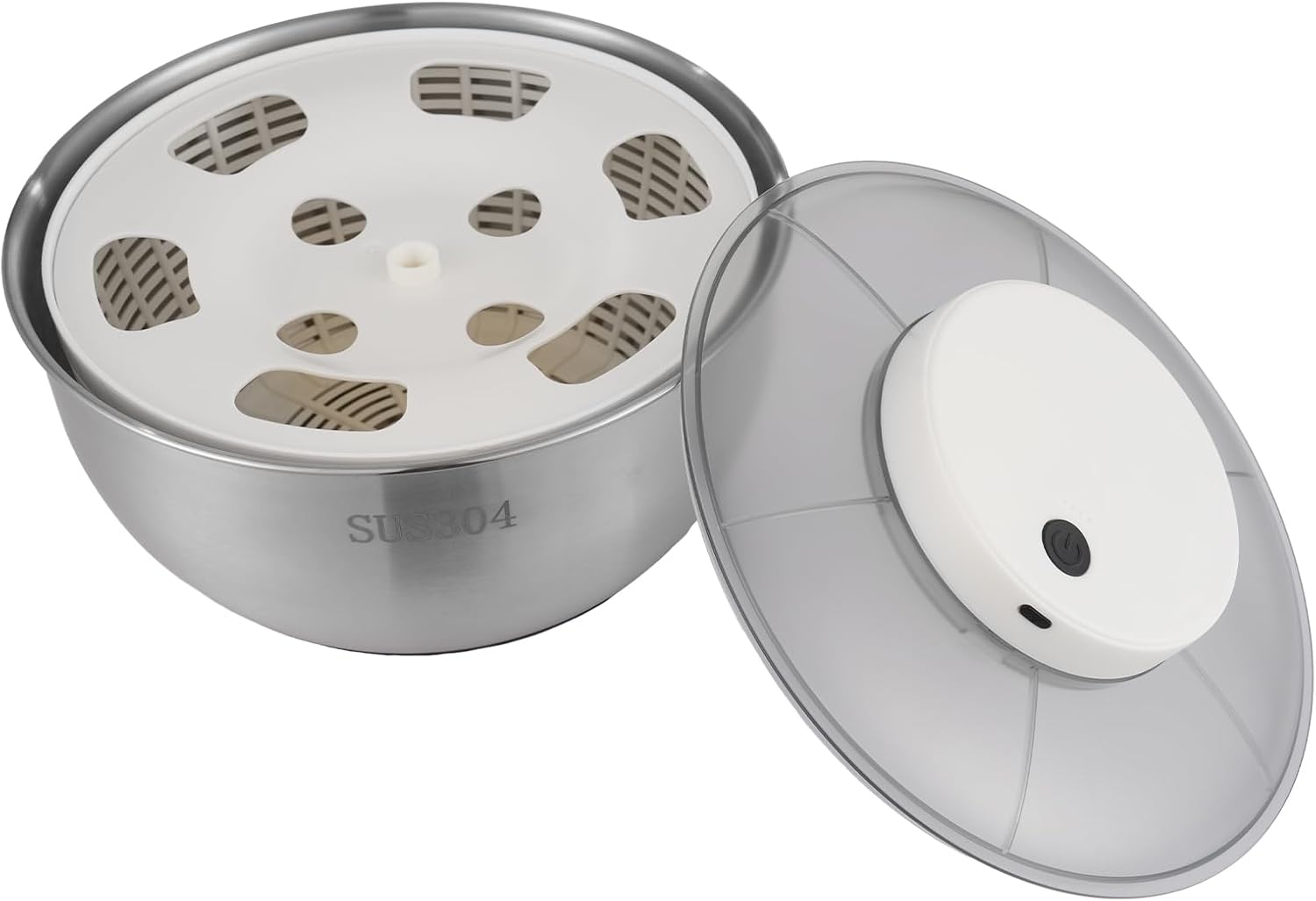 Electric Salad Spinner 5-Quart Lettuce Spinner, 304 Stainless Steel Fruit Washer spinner dryer w/Bowl & Colander,Vegetable Washer Dryer