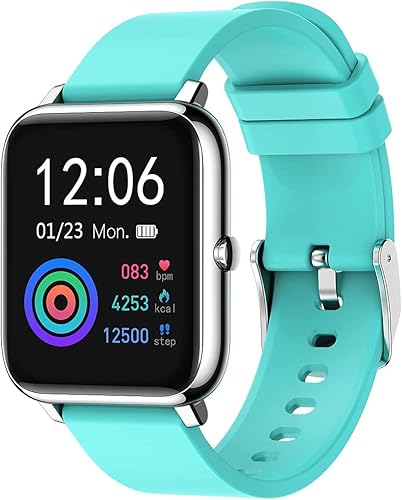 BAFTeck Reloj inteligente para teléfonos Android iOS, reloj de seguimiento de fitness completo con frecuencia cardíaca, monitor de oxígeno en sangre