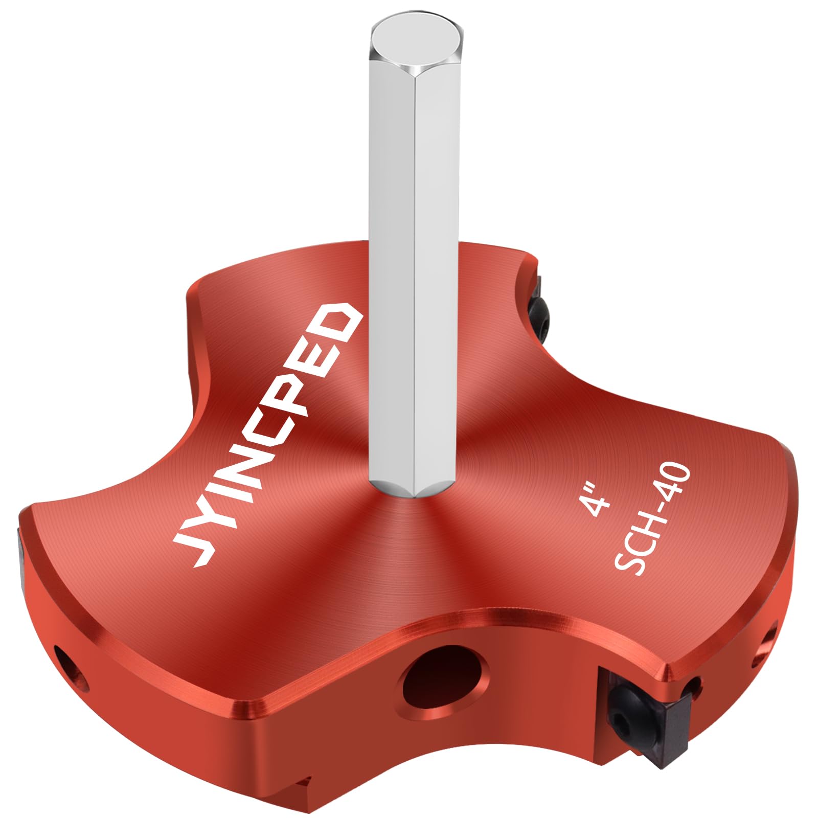 JYINCPED 4 Inch PVC Pipe Reamer,PVC Socket Saver Fitting Saver with Triple Blade,Plastic Pipe Fitting Reamer Plumbing Tool for Sch.40 CPVC ABS Socket Hub,Fit Standard 1/2" Drills