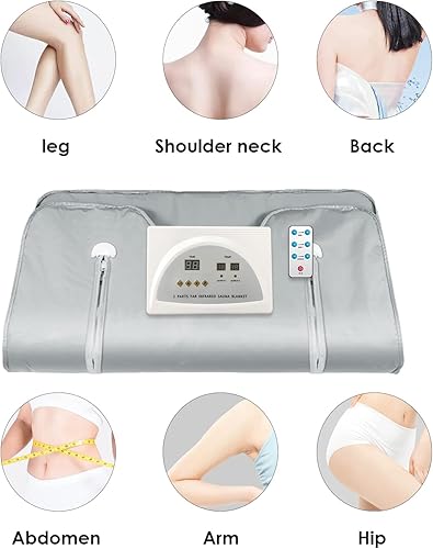 Miniatura 3 de Manta de sauna infrarroja  Manta de sauna con control remoto para desintoxicación, manta de sauna infrarroja portátil para relajación en el hogar,