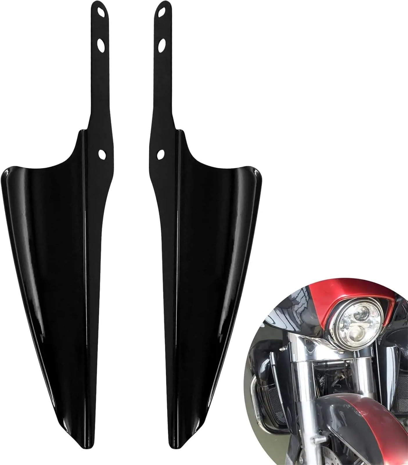 powietrzadeflektor Czarne osłony przeciwwiatrowe mocowane do przedniego widelca, pasujące do Harley Touring Road King Street Glide Electra 1995-2023 Deflektor motocykla