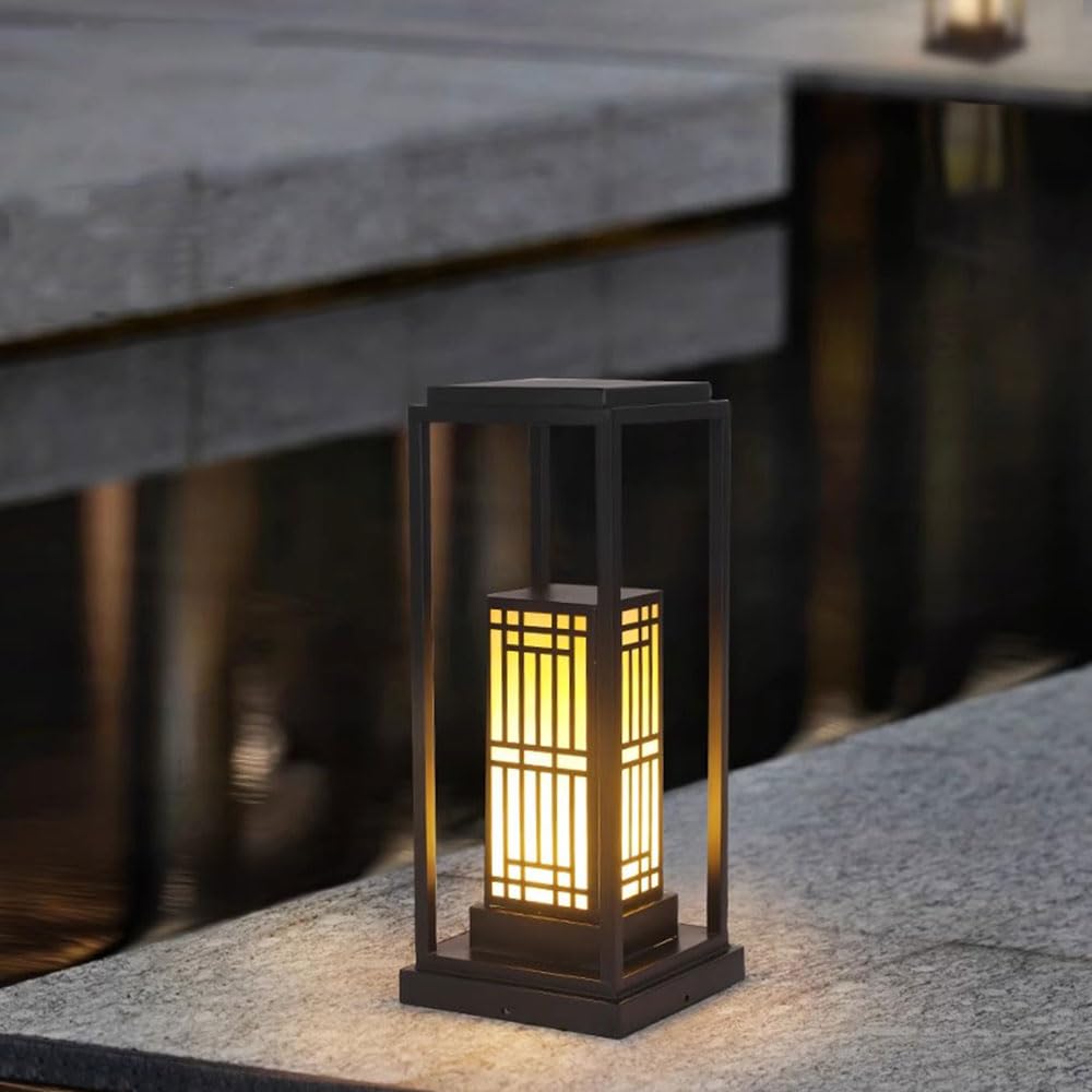 Lampes solaires Modernes pour Poteau de clôture, Lanterne sur Pilier, éclairage extérieur étanche IP65, Lampe paysagère extérieure pour Patio, Jardin, allée, terrasse ()