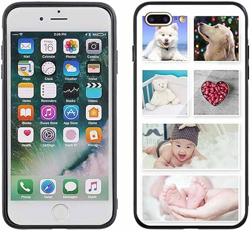 Miniatura 2 de Funda de teléfono personalizada para Apple iPhone 7 Plus 8 Plus, vidrio templado antiarañazos, a prueba de golpes, suave, funda de TPU suave, diseño