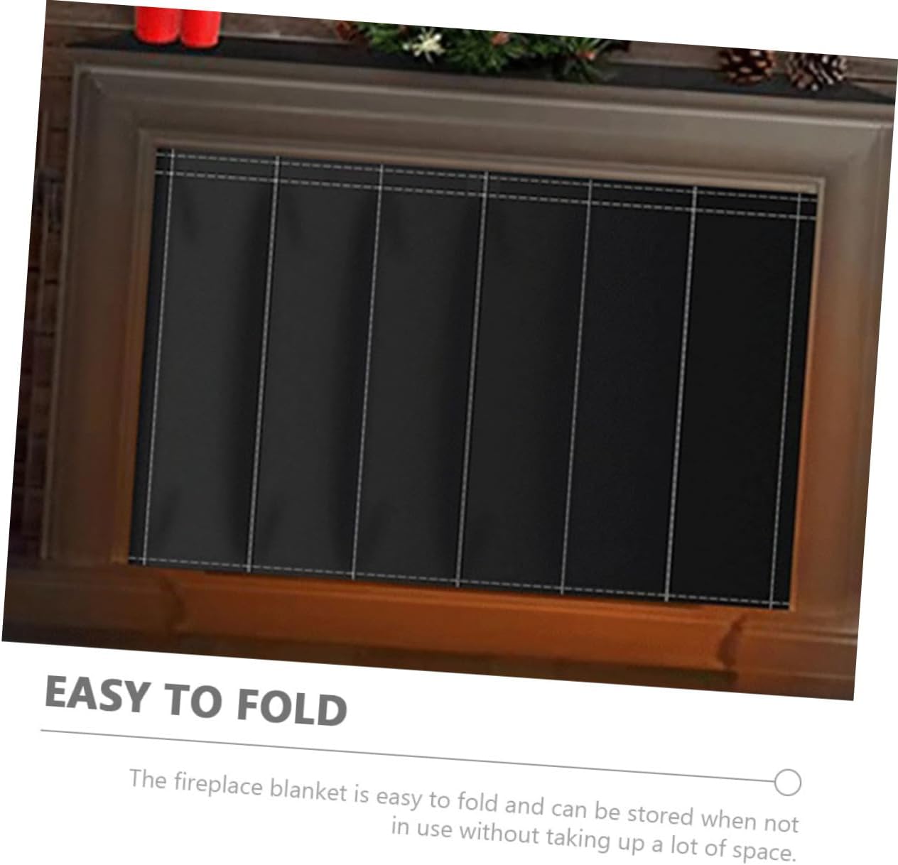 KICHOUSE Fireplace Windproof Cover Thermal Insulation Fireproof Hearth Rug Mantel Accessory