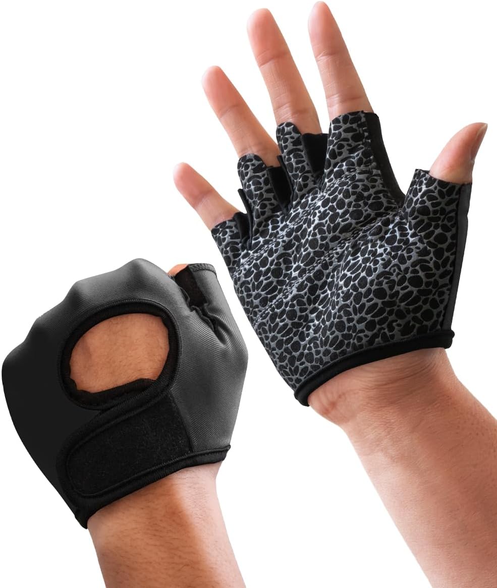 Gym Gloves for Women & Men - Fingerless Workout for Weightlifting, Lightweight Breathable Fitness for Sports
