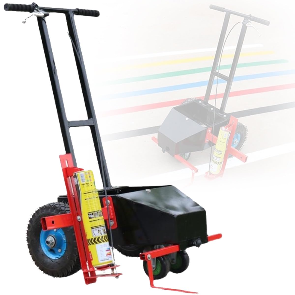 Aioneer Wheel Transfer Line Marking Machine, Lane Marking Applicator With Width Adjustment, For Schools, Sports Surfaces, Factory Marking Works With Road Or Grass Marking Paint