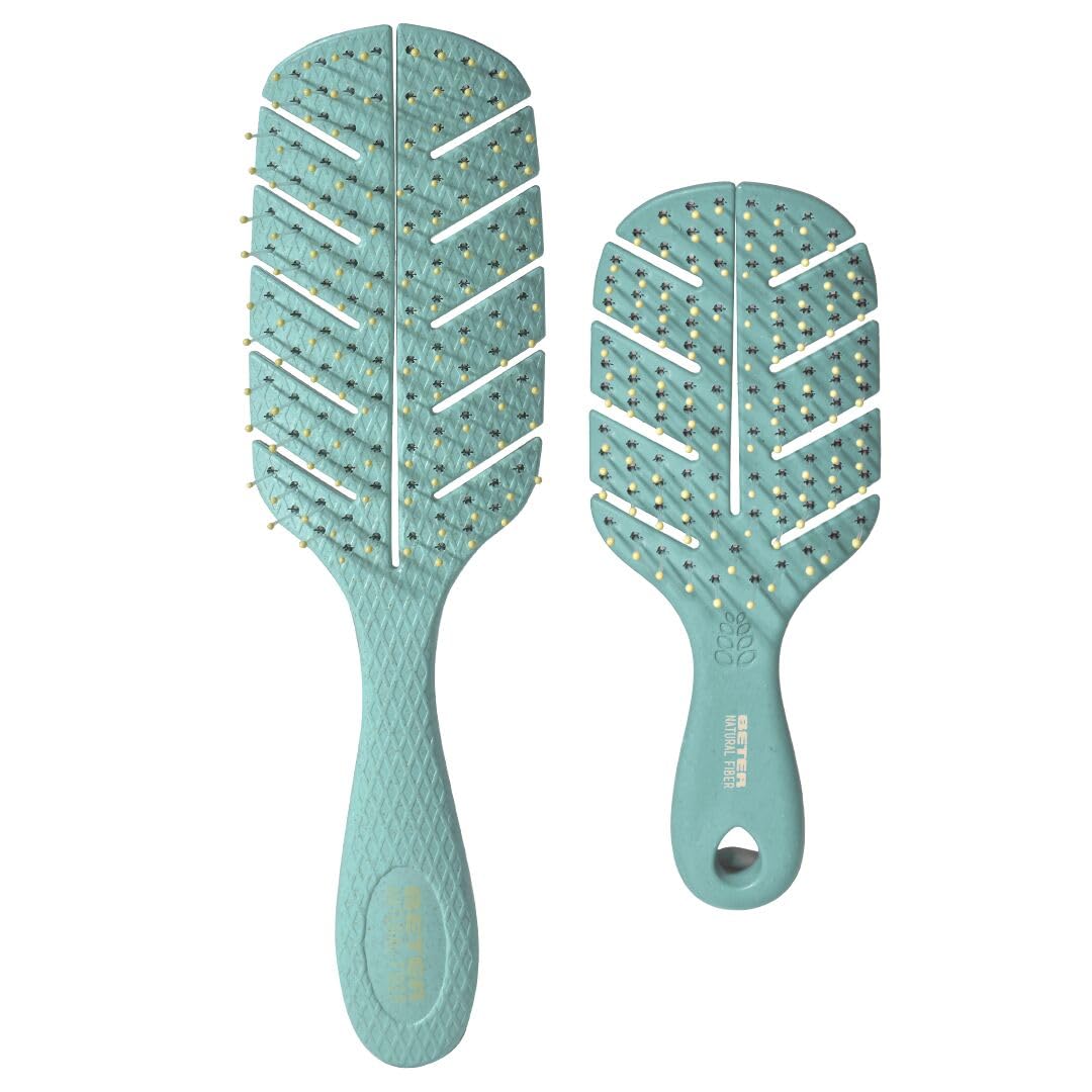 Beter - Kit 3 Cepillos de Pelo Desenredantes Natural Fiber (The Original + Mini + Charm), Antitirones, Antienredos y Antirotura, Para todo tipo de cabello, Pack regalo — view 16