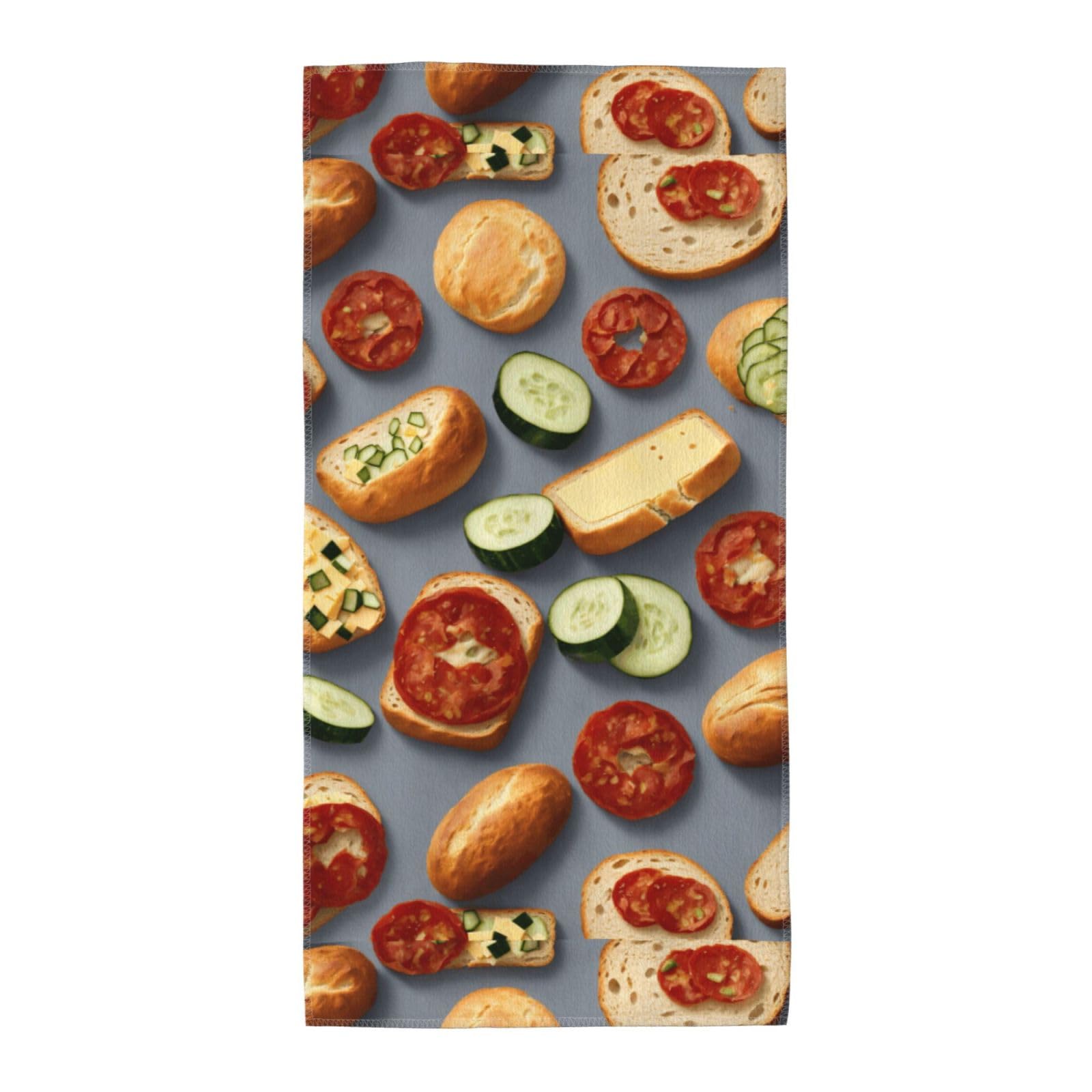 Cbaaghh Healthy Food Print Towel, Towels Thick Face Towels Fast Drying Washcloth For Bath, Spa, Gym