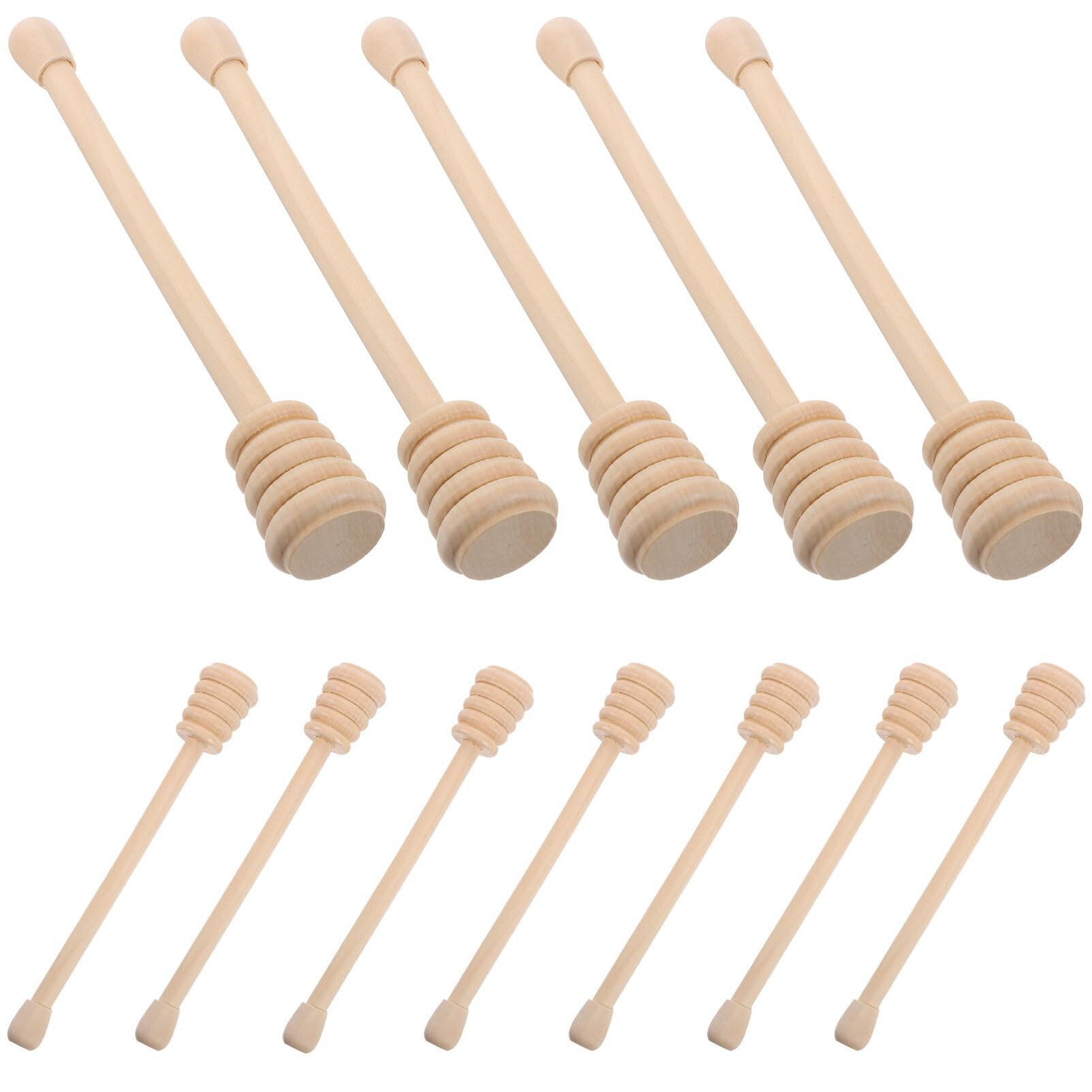 ABOOFAN 12pcs Wooden Jam Honey Dipper Honey Sticks Honey Mixing Stirrer Honey Spoon Server for Honey Jar Dispense Drizzle Honey Wedding Party Favors