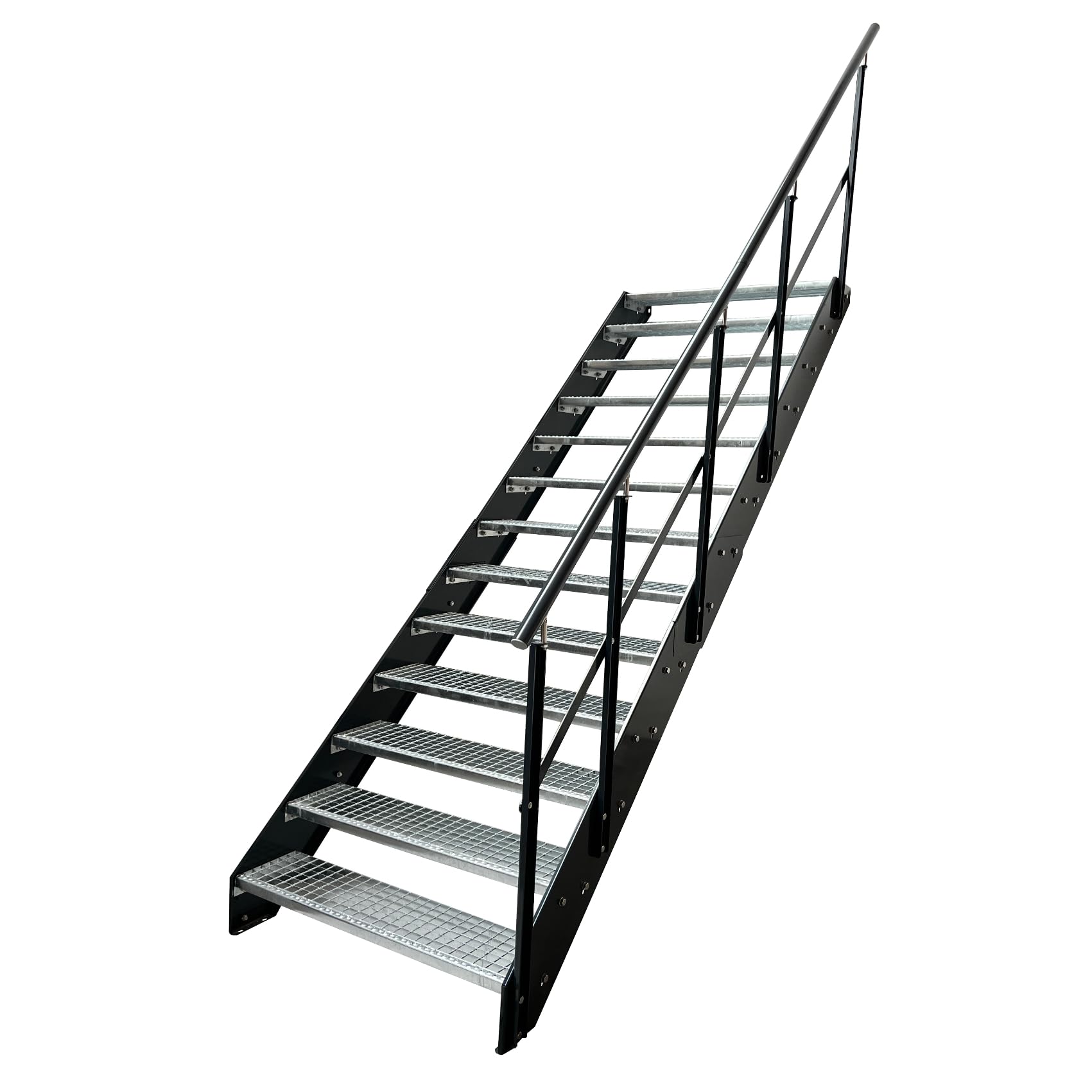 Kaminbau Mierzwa Stahltreppe Verzinkt - 13 Stufen 247cm Premium Gartentreppe