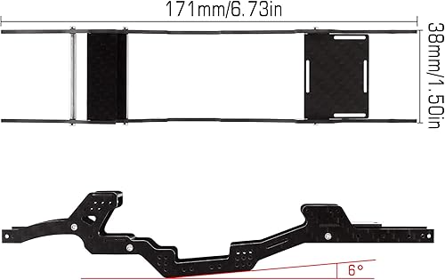 Miniatura 4 de INJORA Kit de chasis de fibra de carbono bajo centro de gravedad viga de marco para Axial SCX24 Deadbolt JLU C10 Bronco 4Runner 1/24 RC Crawler