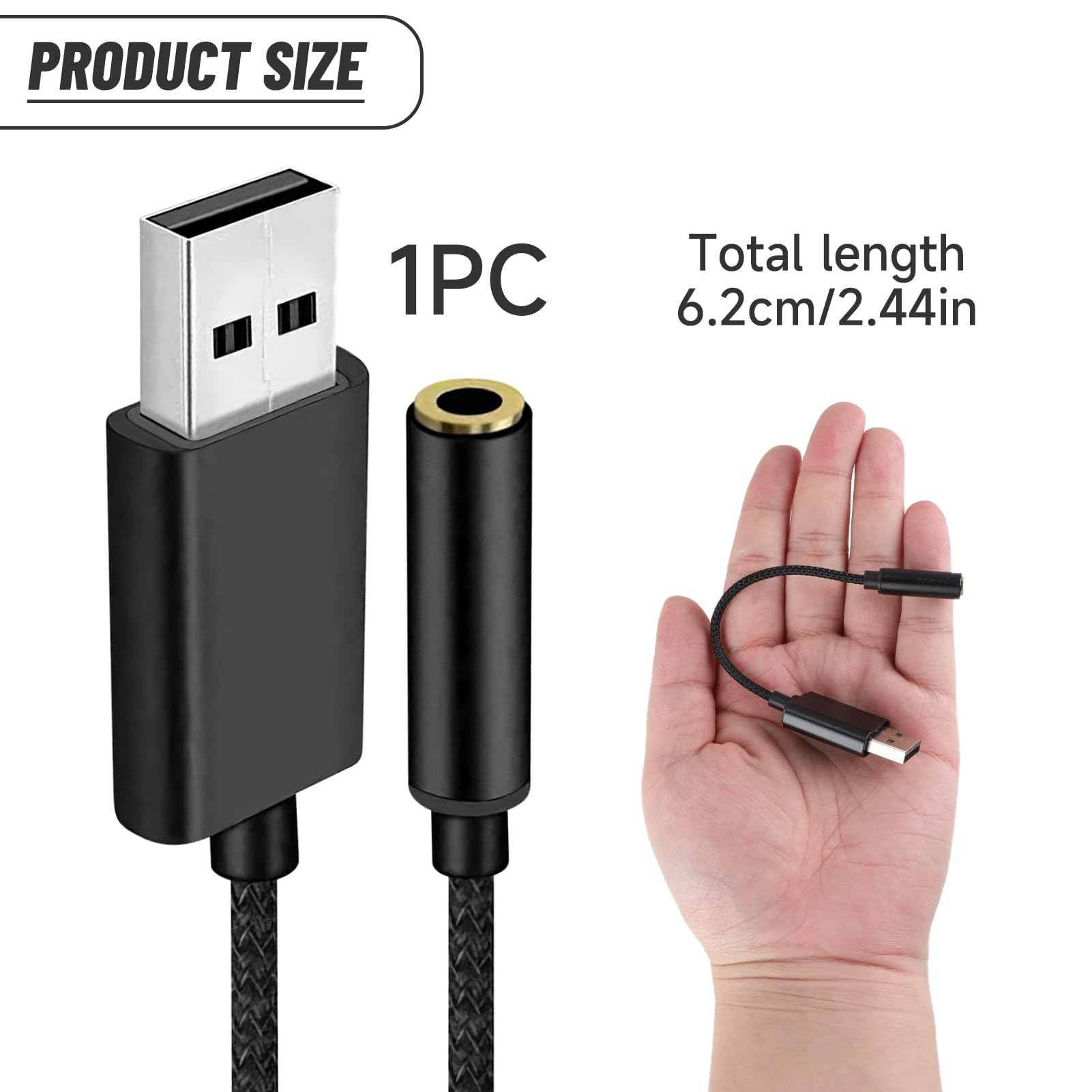 Scheda Audio Adattatore Audio USB Auswaur Virtual 7 Con Esterna, Jack Da 3,5 Mm Per Cuffie E Scheda Audio Usb - Foto 5