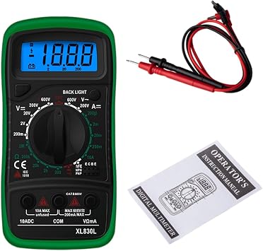 XL830L Handheld Digital Multimeter LCD Backlight Portable AC/DC Ammeter Voltmeter Ohm Voltage Tester Meter Multimetro