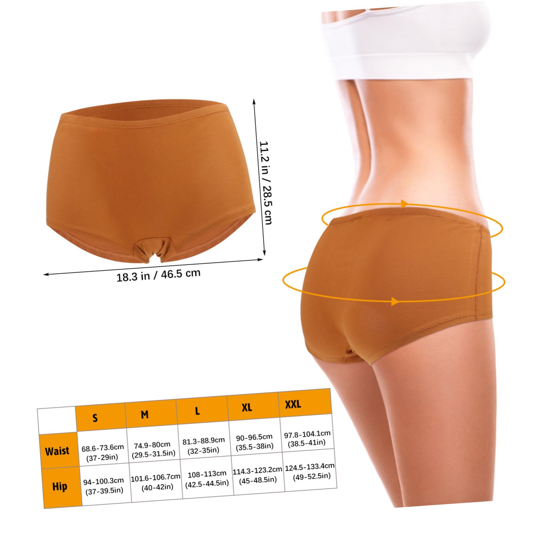 VANZACK 5piezas Bragas De Mujer Tipo Bóxer Cobertura Total Algodón Talla Xxl Pack De Uso Diario