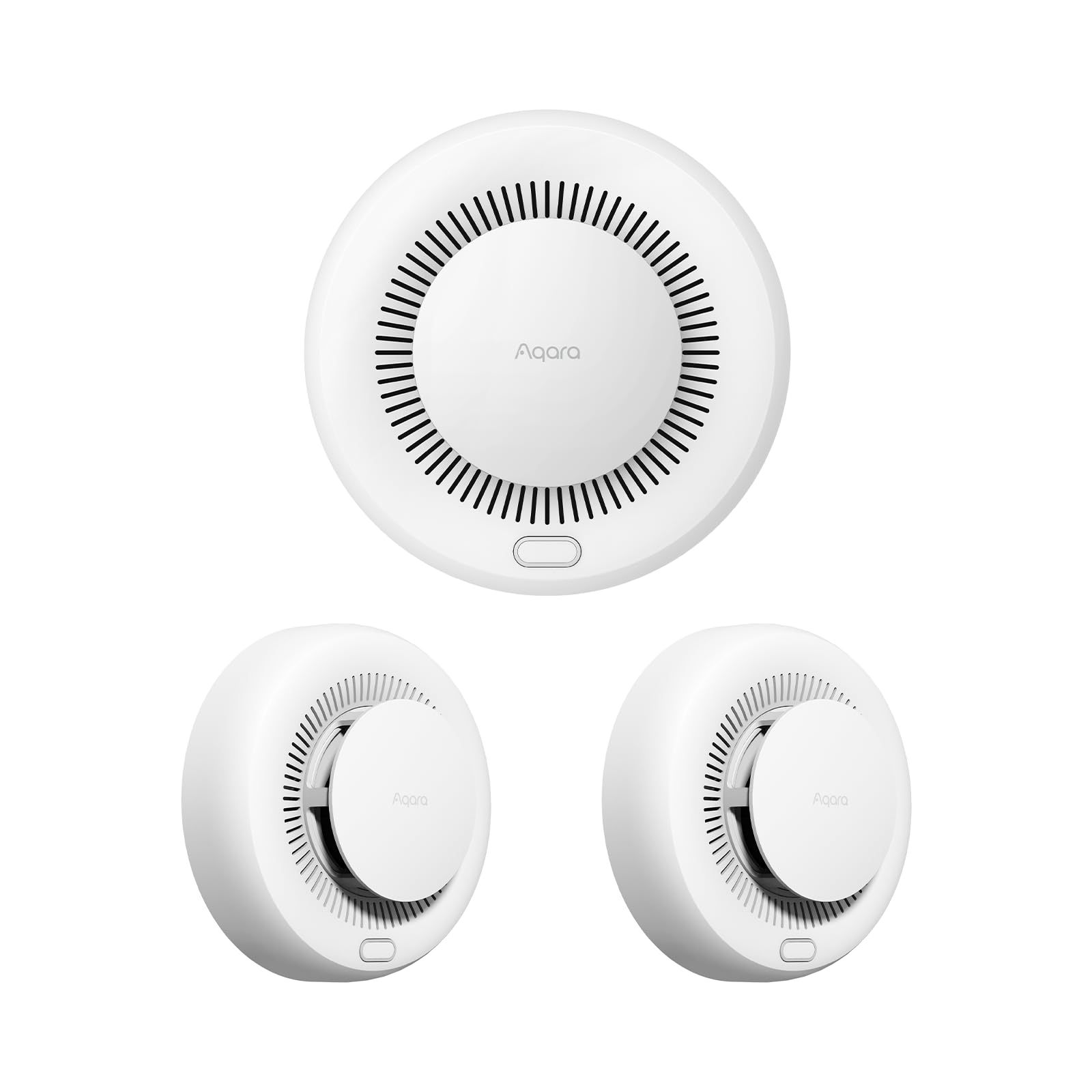 Aqara Kit Rilevatore Fumo, Richiede Hub Aqara Zigbee 3.0, 3 Pezzi | Allarmi Fumo Per La Casa, Sirena Da 85Db, Led, Batteria A Lunga Durata, Supporta Homekit, Alexa, Google, Matter Over Bridge