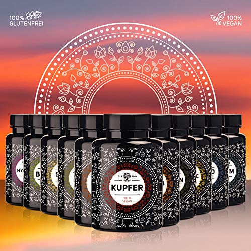 DiaPro® Kupfer 365 Hochdosierte Kupfer-Tabletten mit 2 mg Kupfer pro Tablette aus Kupfer-Gluconat 365 Stück Jahresvorrat 100% Vegan Laborgeprüft