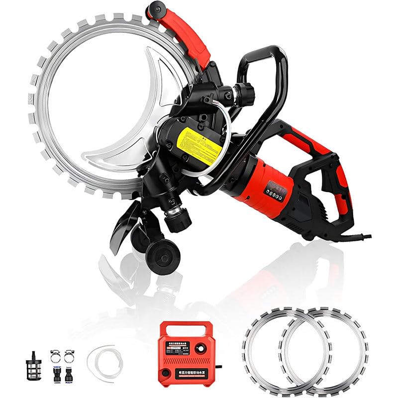 Mcamgiczin Ring Concrete Cutter Saw Latest Motor 12000W Concrete Saw 16in Pure Copper Motor Smart Water Pump Water Fed Dust Suppression 4000RPM Cut 2m in 3 Min for Granite Stone(110V Depth Cut 29cm)