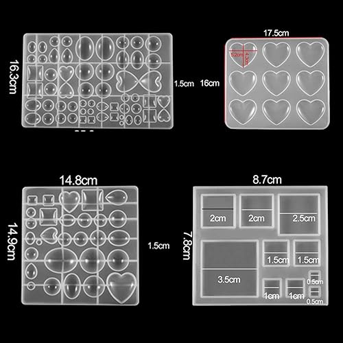Miniatura 4 de 4 estilos de resina gema corazón cuadrado cristal esférico resina epoxi molde DIY fabricación de joyas hallazgos herramientas suministros accesorios