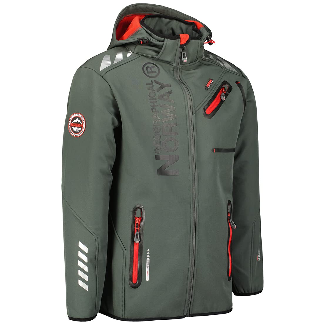 Geographical Norway Royaute Men - Giacca Cappuccio Softshell Impermeabile Uomo - Giacca Vento Tattica Da Esterno - Escursionismo Sci Autunno Inverno Primavera