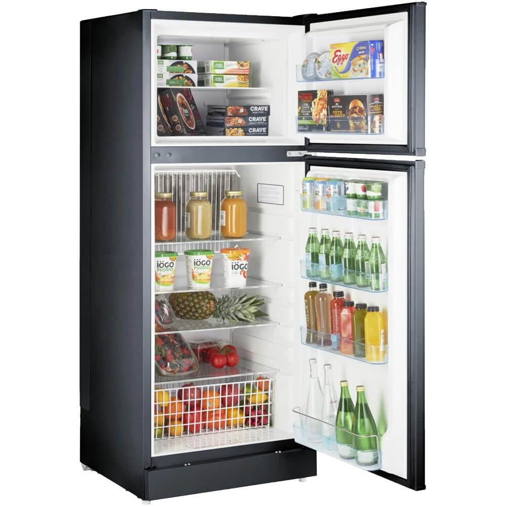 Unique Appliances UGP-14C SM B 14 Cu. Ft. Propane Top Freezer Refrigerator, Black; Convenient Front-Mounted Controls with Removable Protective Kick Plate; Dual Power (Primary Propane, 110V Backup) on Fridge.com