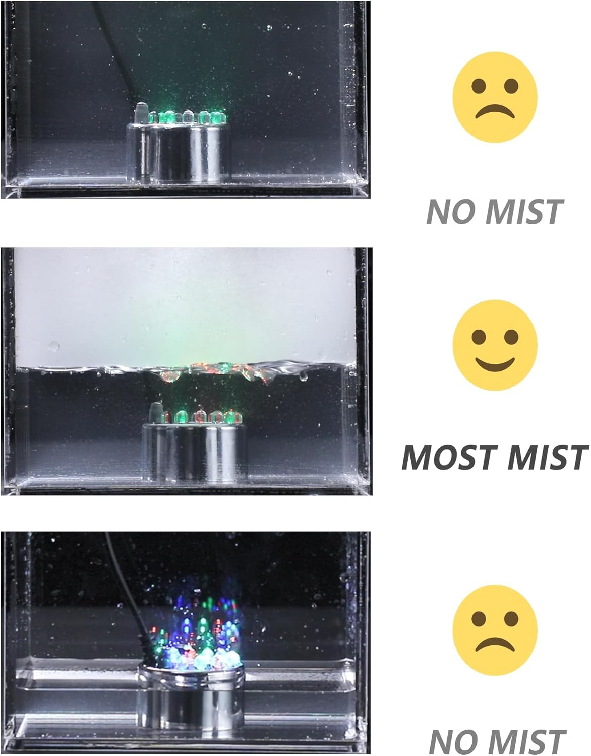 SP Electron Mist Maker Fogger Small Ultrasonic Fog Machine Fountain Halloween Cauldron Mister Fogger Water Garden Pond Foggers Air Humidifier with 12 LED Light Flashes for Party(Light, Alloy) - Image 3 thumbnail