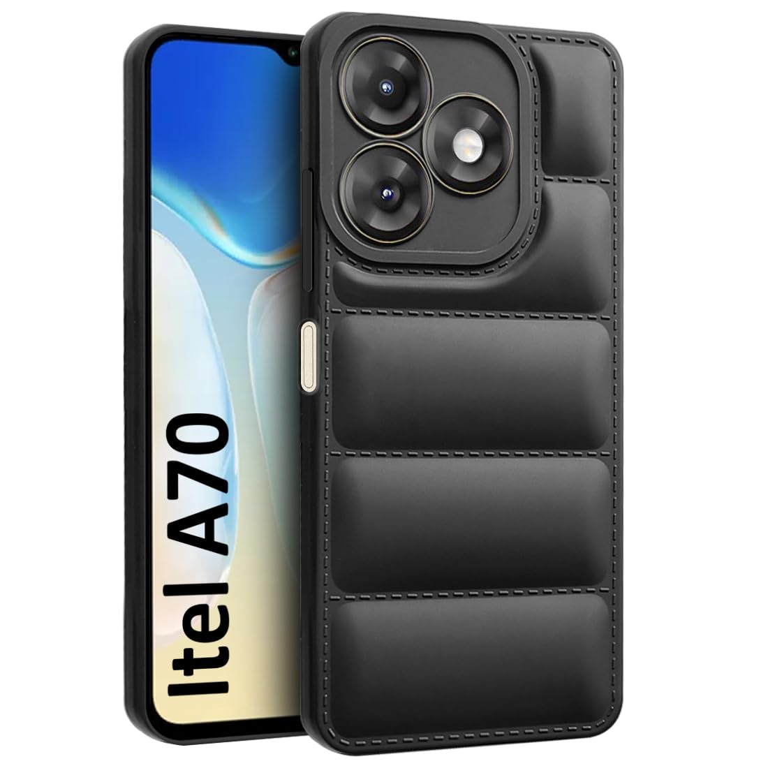 Fashionury Back Cover for Itel A70 Compatible for iTEL A70 Back Case Cover Matte Soft Case