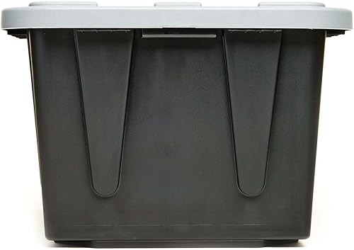 Miniatura 3 de 4427EBKDC.02 Caja de plástico reciclado resistente, contenedor de almacenamiento, 27 galones, negro, 2 unidades