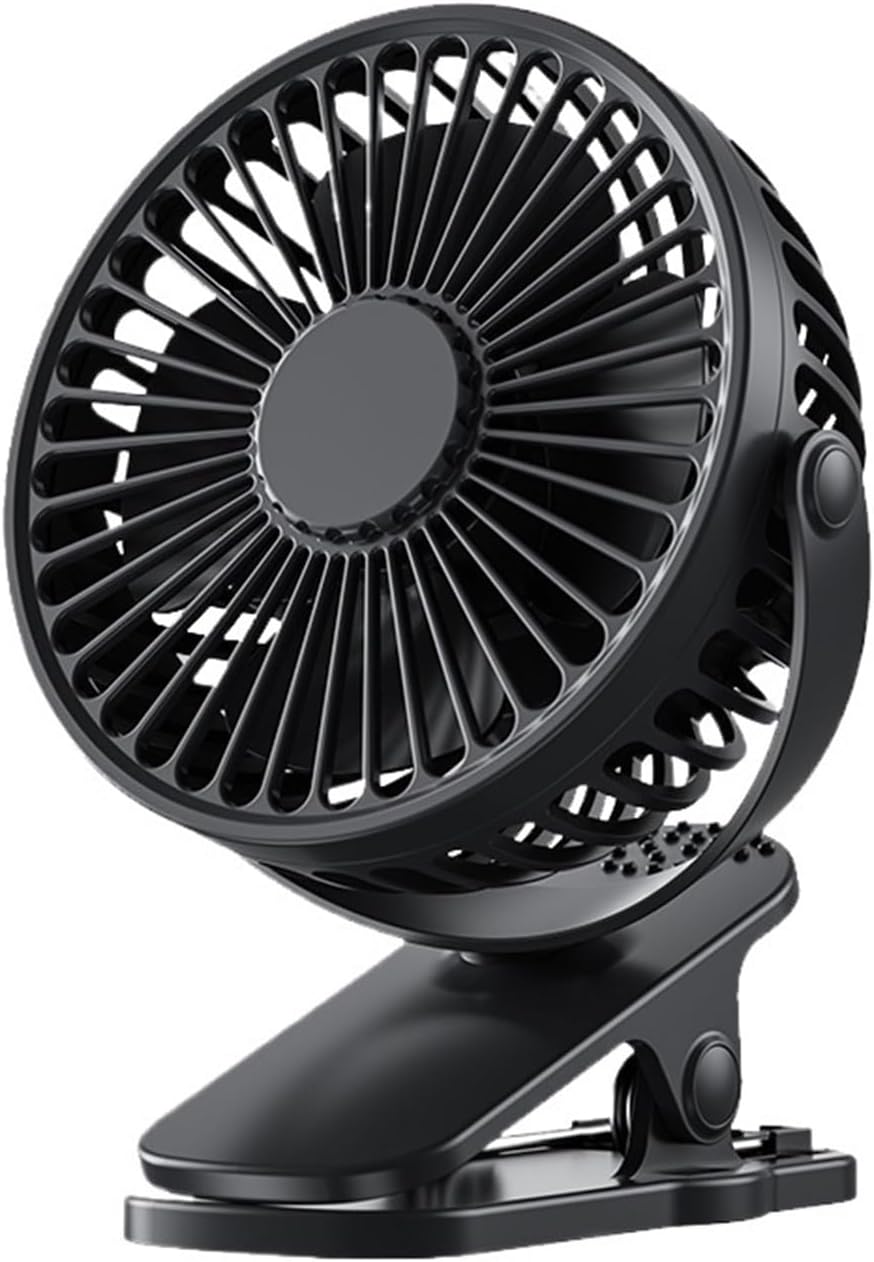 Table Fan Clip-on Type Portable Mini Desk 360 Degree Rotation Adjustable For Dormitory(Black)