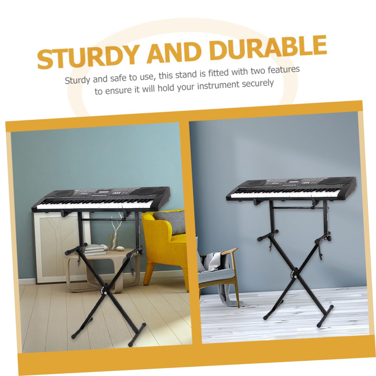 Stabilny I Przenośny Stojak Na Instrumenty Fortepianowe - 2 Zestawy Metalowych Uchwytów Na Klawiaturę Elektroniczną O Ergonomicznej Konstrukcji