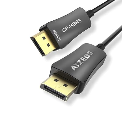Fiber Displayport Cable 30ft - Optic 1.4 Support 32.4 Gbps, 8K@60Hz, 4K@144Hz - Slim and Flexible DP to DP
