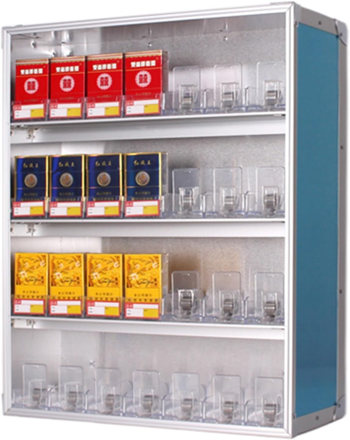 Store Display Shelves, Cigarettes Display Rack, Automatic Cigarette Display Holder Showcase, Retail Store Supermarket Market Auto-Push Cigarette Cabinet Rack ( Color : Clear , Size : 17.52x11.42x23.62