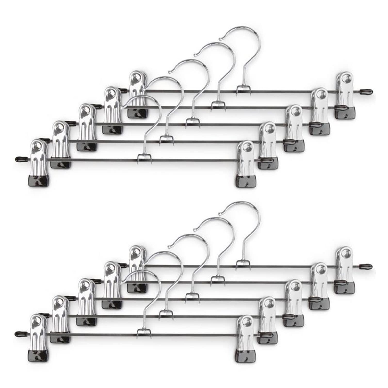 yaoqijie 10 perchas para pantalones y faldas, clips de metal con gancho para ropa y pantalones, organizador de almacenamiento, colgador de almacenamiento, estante de secado duradero (color: 10