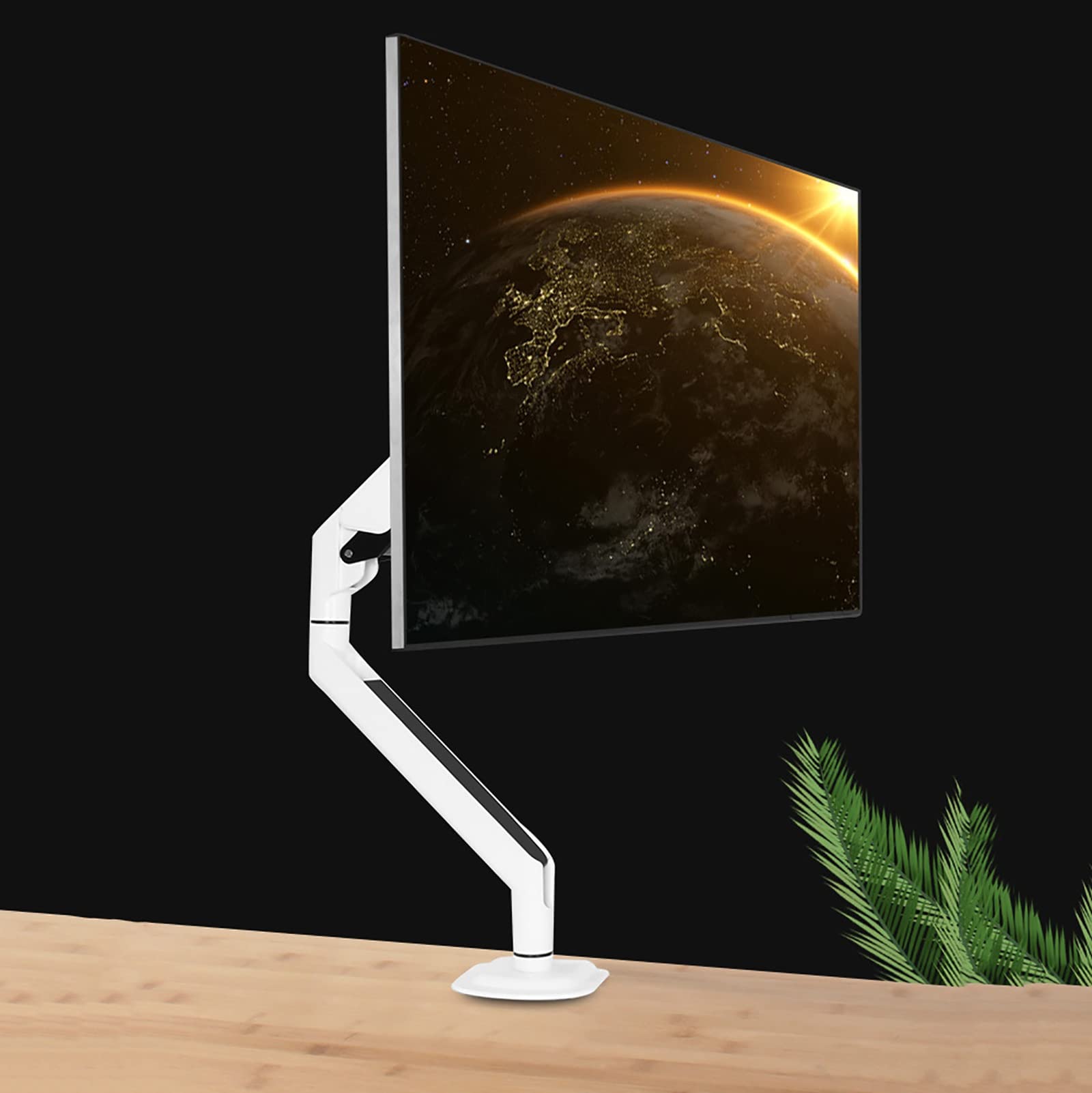 Supporto Per Monitor, Braccio A Molla A Gas Per Monitor Con Portata Fino A 9 Kg (19,8 Libbre), Supporto Per Monitor Compatibile Con Schermi Da 17 A 32 Pollici, Base Di Montaggio Con Morsetto A C/Perf