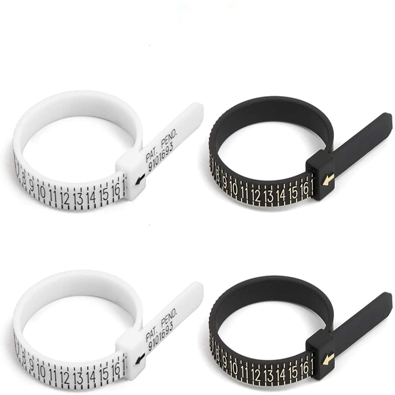 Ring Sizer Measuring Tool Reusable 4 PCs Finger Size Gauge Measure