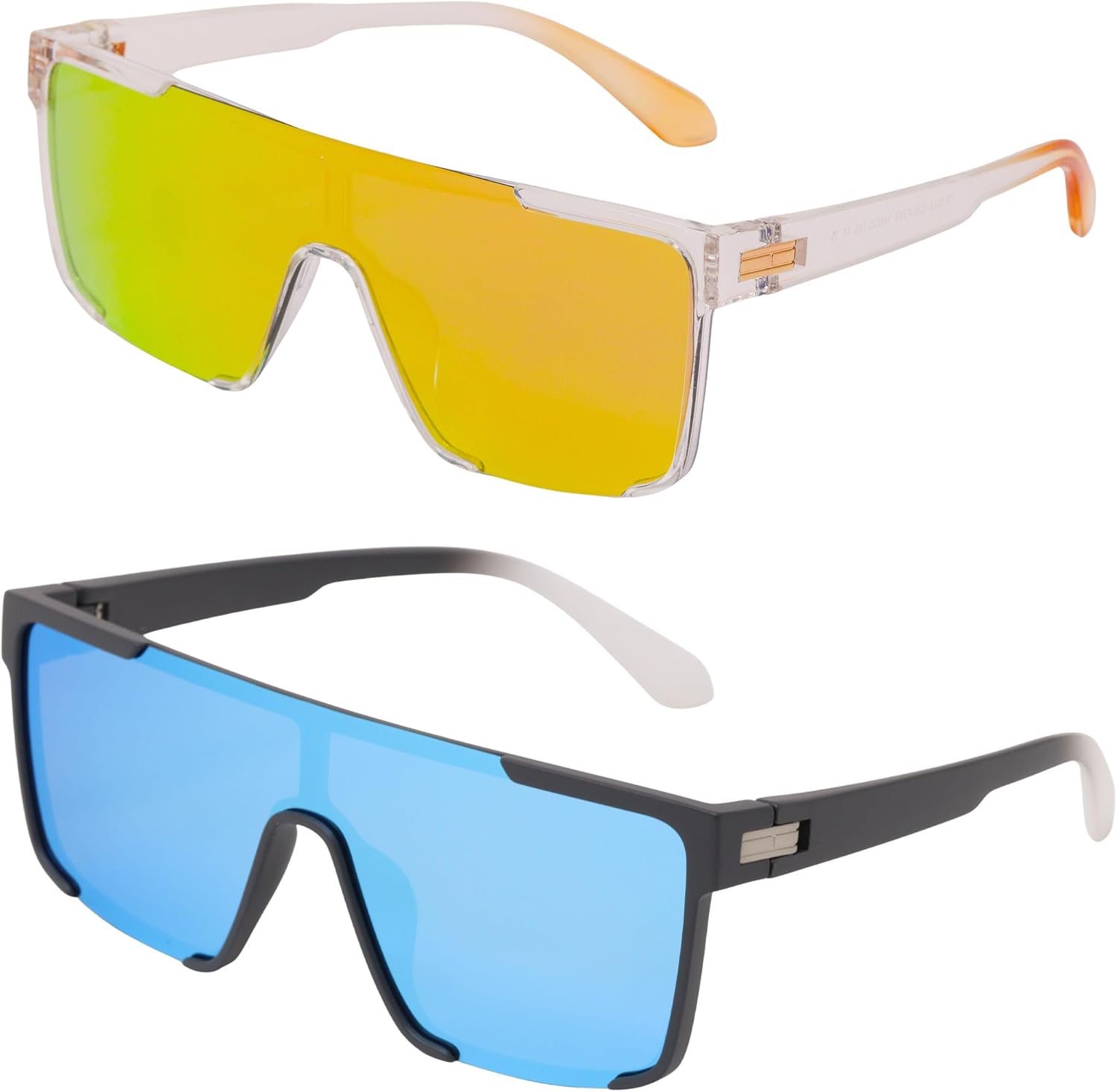 Polarized Shield Sunglasses for Men and Women UV400 Protection Flat Top Design Lightweight TR90 Fashion Shades