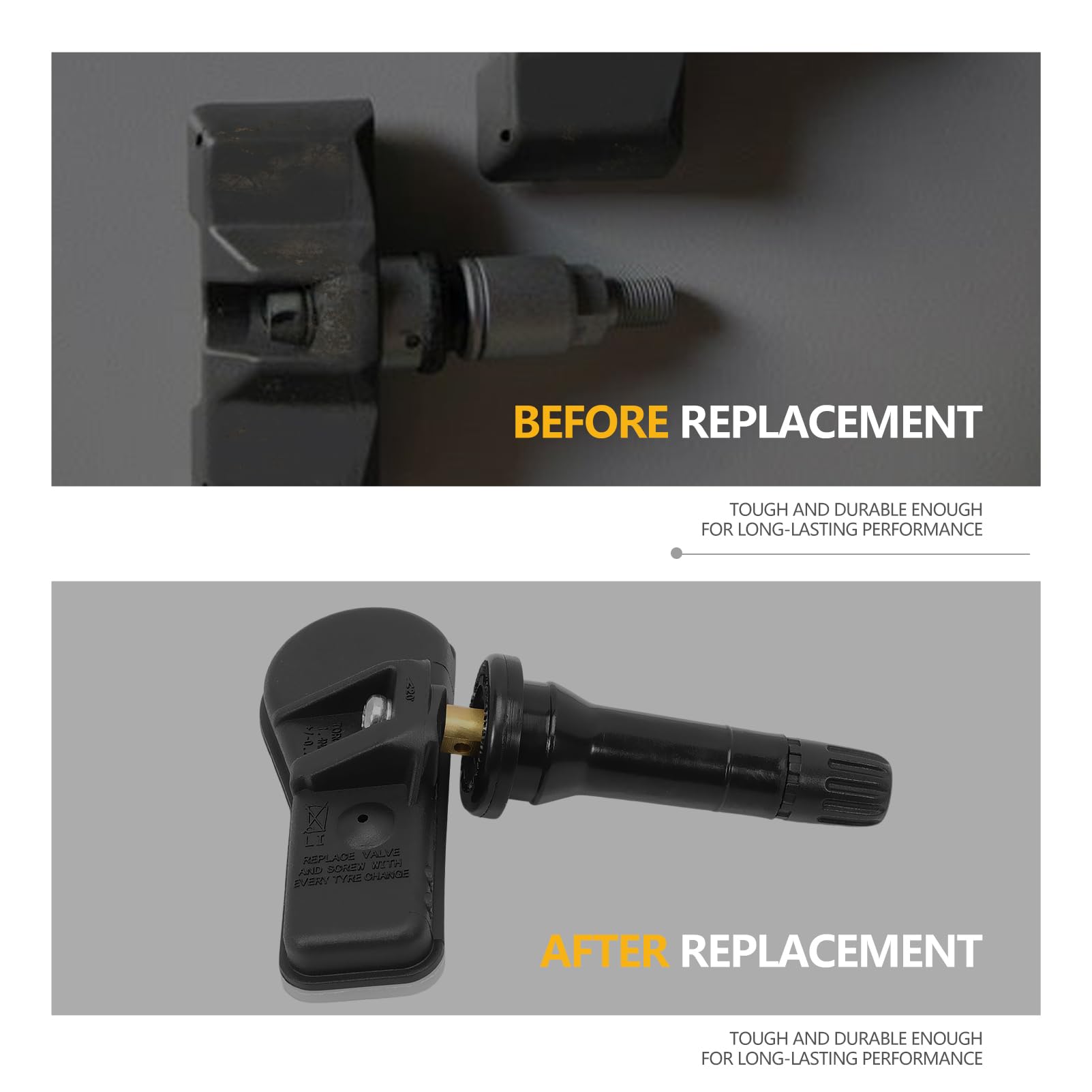 KASturbo 4 sensori pressione pneumatici TPMS per Berlingo C4 C5 207 208 308 | C-Elysee, 3008, 301, 408, 5008, Partner, RCZ, 508 SW; OE 9802003680/9502003680; resistente
