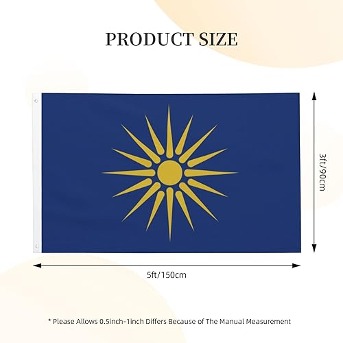 Miniatura 3 de Bandera de Macedonia griega de 3 x 5 pies, poliéster duradero de doble cara, divertida pancarta decorativa para exteriores, bandera de bienvenida