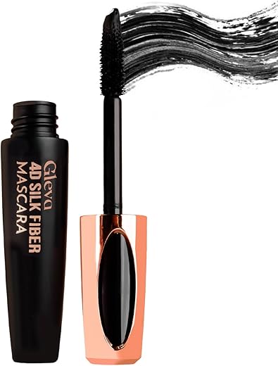Gleva 4D Silk Fibre Mascara, Waterproof Durable Long Lasting Mascara Natural Eye Makeup, Smudge-Proof Extra Long Lash Extension & Volume Eyelash Masca