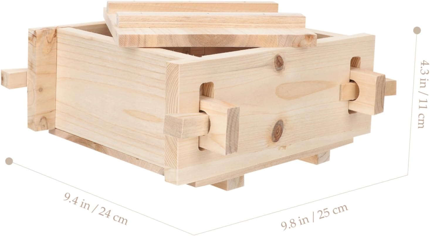 SHOWERORO Practical Tofu Strainer Mold Small Tofu Press Mould Wood Mold Fine Craftsmanship for Diy Cooking