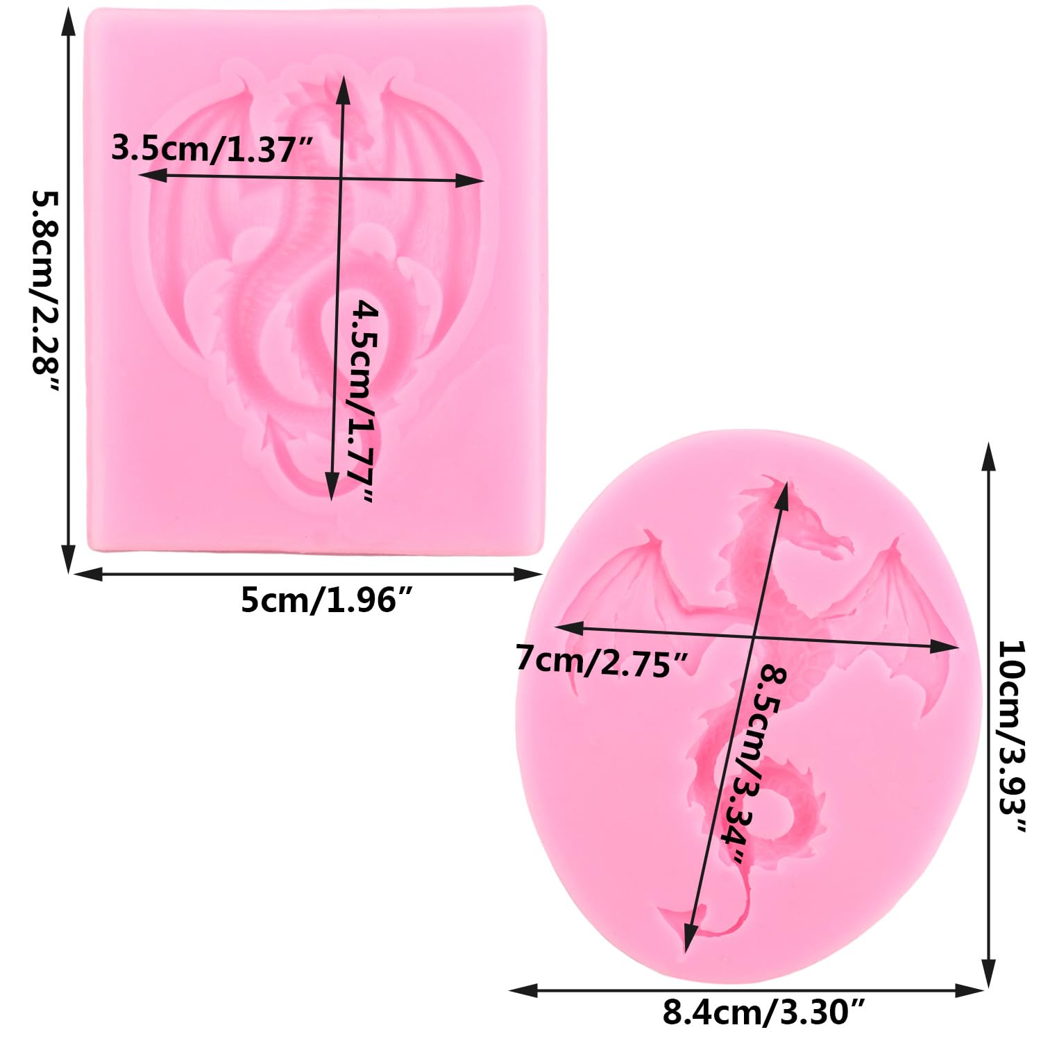Moule Silicone Dragon Volant - Pour Gâteaux, Chocolat, Pâte à Sucre - Résiste -40°C à 230°C - 8