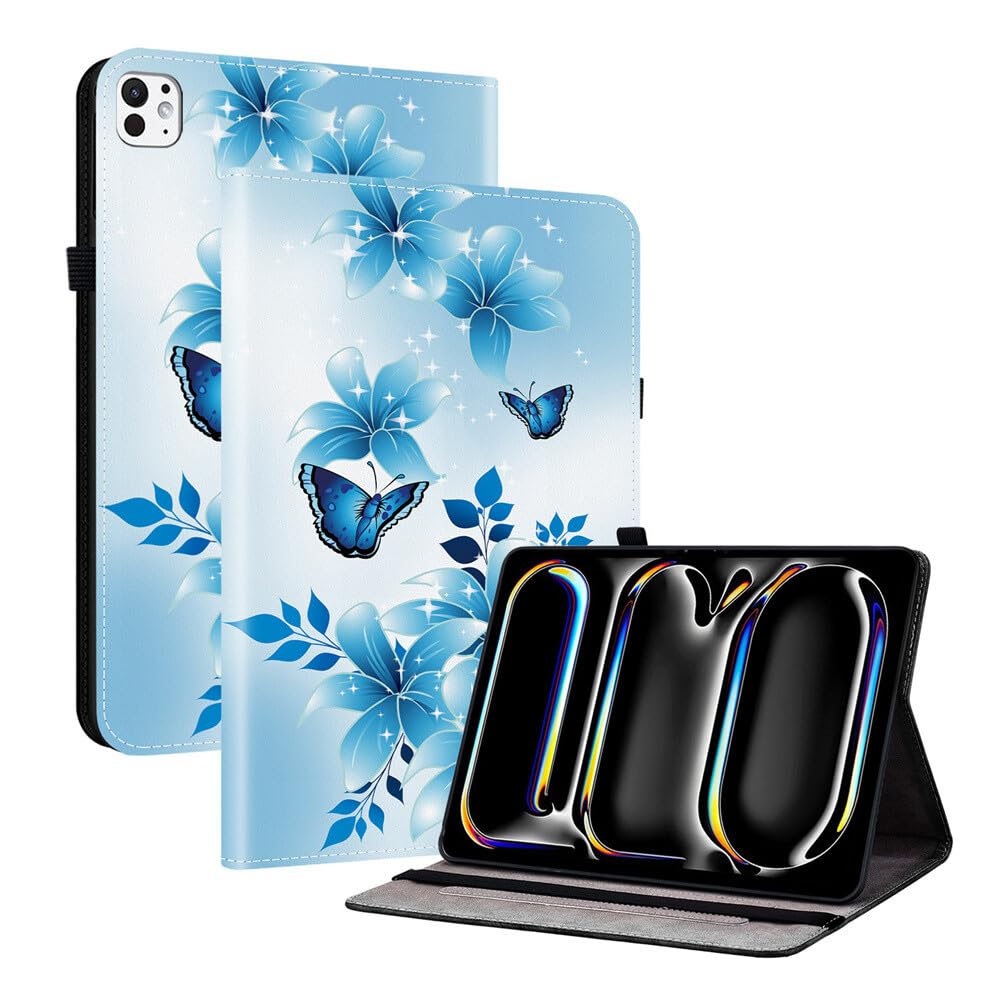 Étui iPad Air 13 M3 housse antichoc cuir papillon avec support stand - 8
