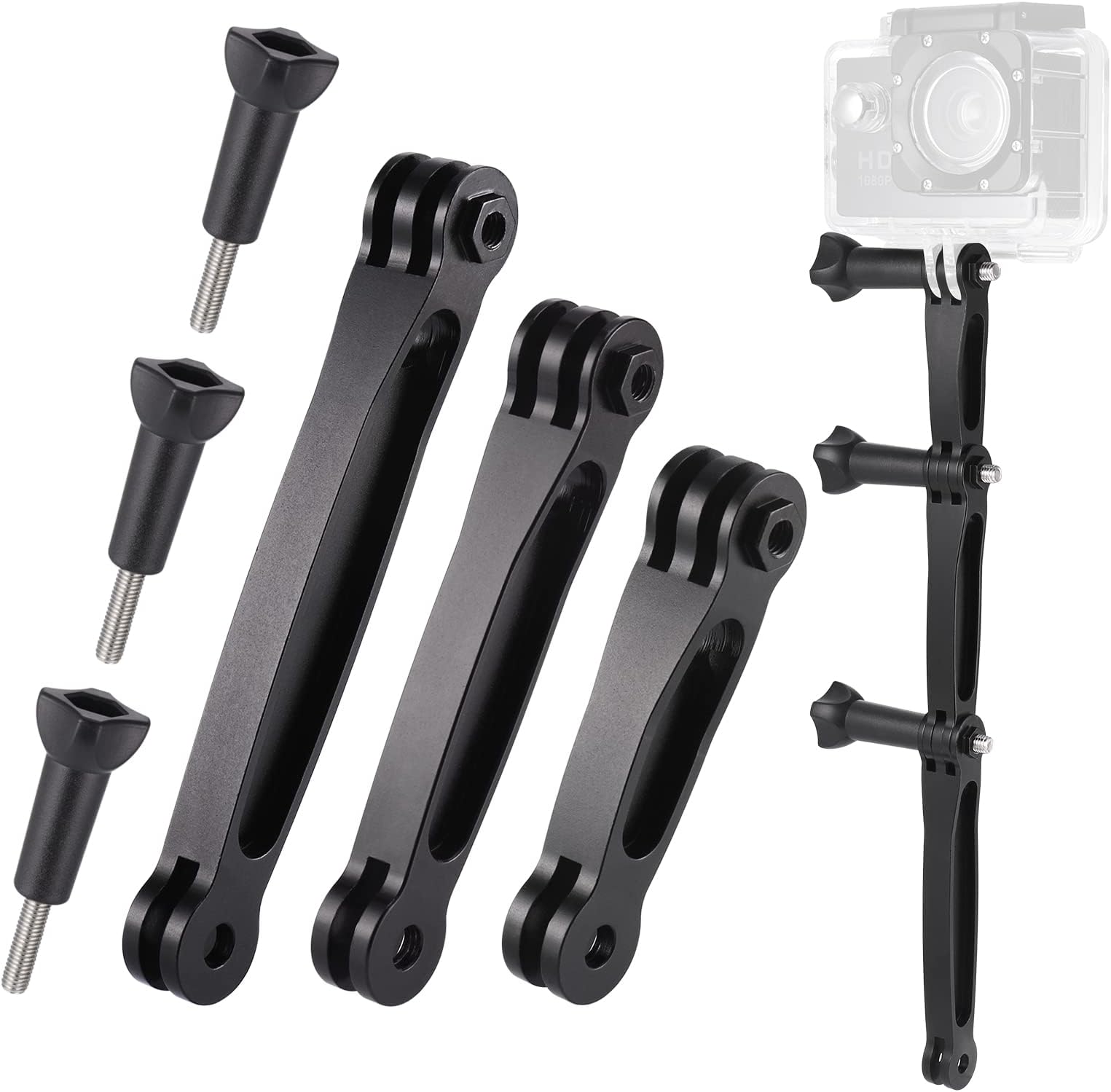 – Zocipro 3-in-1 Extension Arm Mount Kit, Aluminum Alloy Extension Arm Compatible for GoPro Series, SJCAM and Other Action Cameras