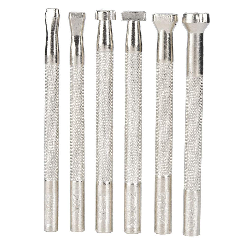 Tissting 6Pcs Leather Craft Carving Tool,DIY Splicing Embossing Spoon Carving Tool Kit,for Stitching Carving Working Sewing Saddle Groover Kit(Fish Pattern)