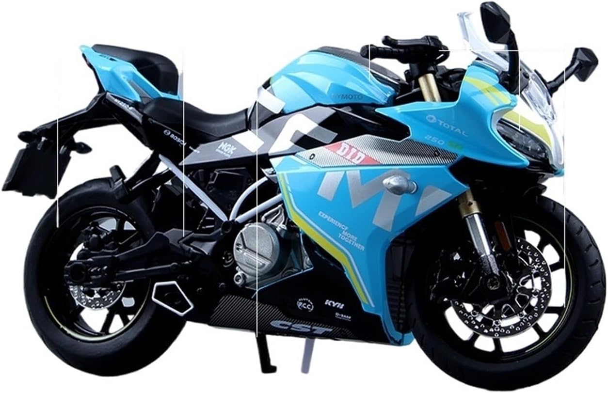 Scale Model 1:12 Scale for Springer 250SR Motorcycle Model Kit Blue Static Die Cast Collection Ornament Collectible Ornaments