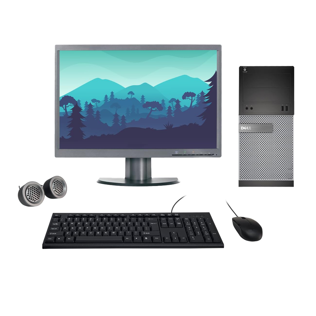 (Refurbished) Dell Optiplex 22″ HD All-in-One Desktop Computer Set (Intel i3 2nd Gen| 8 GB RAM| 256 GB SSD| 22″ HD LED Monitor| KB & Mouse| Speakers| WiFi| Windows 10 Pro| MS Office)