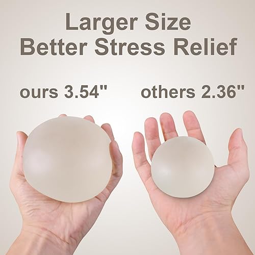 Miniatura 5 de Paquete de 2 bolas antiestrés de azúcar de malta de 3.54 pulgadas, bolas antiestrés de gel para niños y adultos, para aliviar la ansiedad, bolas