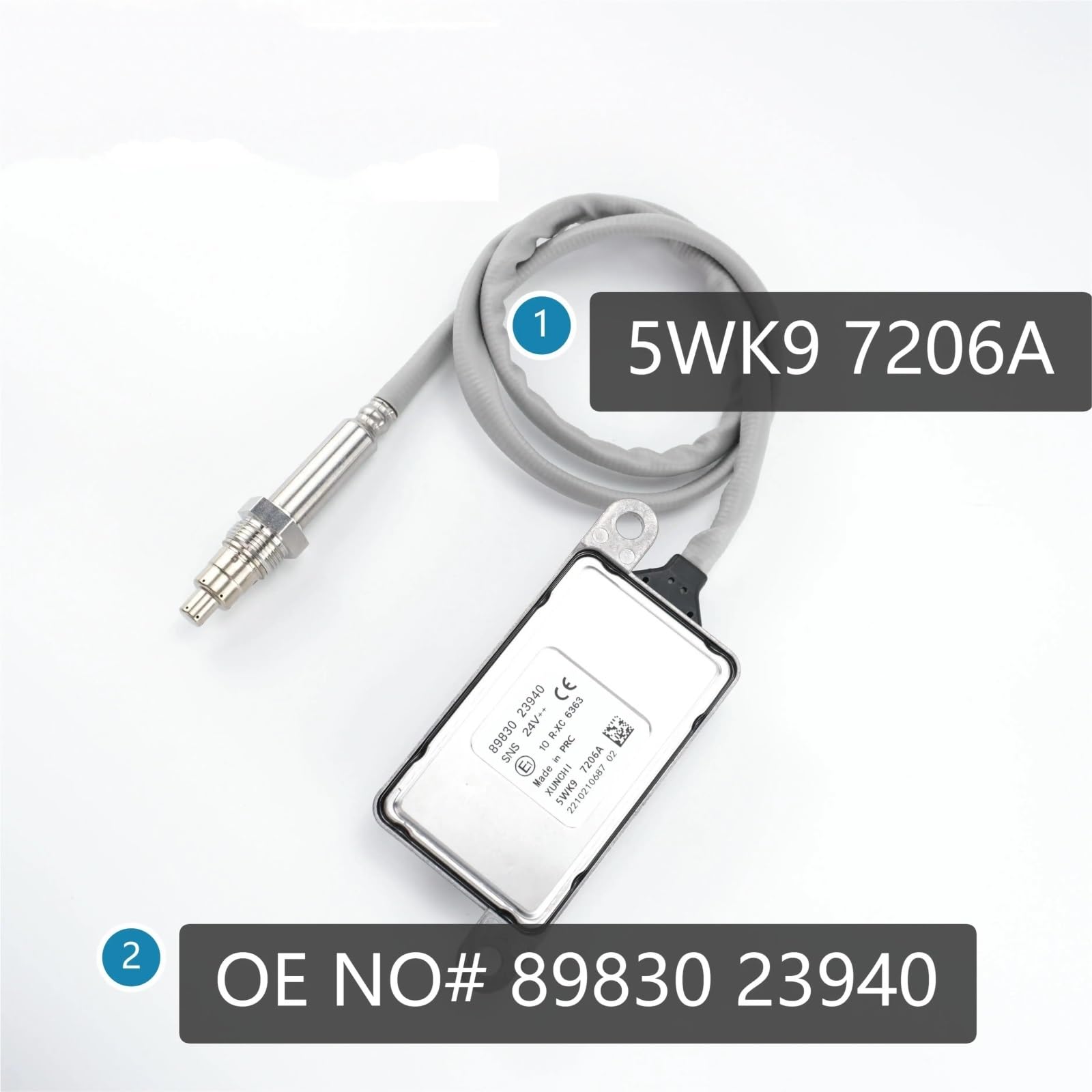 Sonda del Sensor Nox Sensor De Óxido De Nitrógeno 24 V 5WK9 7206A Para Isuzu Camión Y Autobús 4HK1 6HK1 4JJ1 6WG1 5WK97206A Sensor Óxido Nitrógeno