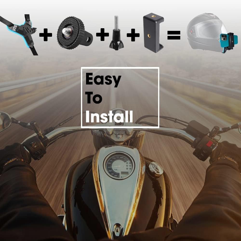 VTS Professional Helmet Mount for Mobile Helmet Chin Mount Strap Set with Mobile Holder & Screw Compatible with All Go Pro Action Camera SJCAM DJI OSMO and Mobile Phones (Chinmount_Clip) 3