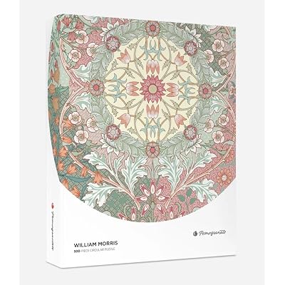 Pomegranate 500-Piece Circular Jigsaw Puzzle for Adults, William Morris Circular Puzzle, Matte Finish, Snug Fit